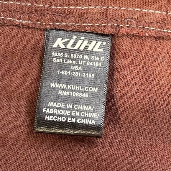 Kuhl Brown Plaid Shirt Mens Medium Cotton Button Up Collared Outdoor Casual Top - Picture 7 of 10